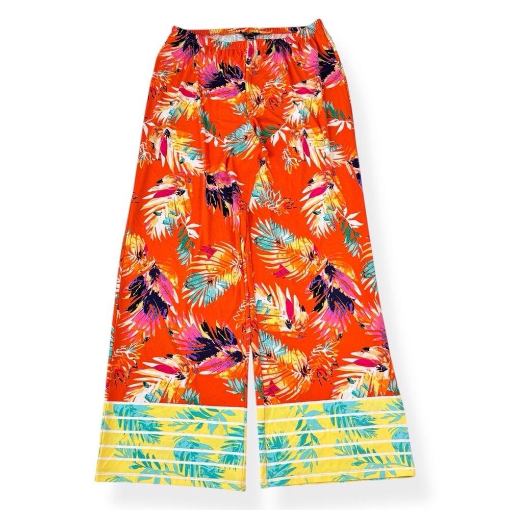 Melissa Paige Wide Leg Palazzo Pants Womens L Large Boho Pull On Stretchy NWOT‎